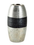 Vase rund "silber/anthrazit" h=21cm