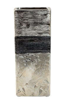 Vase square "silver/anthracite" h=29,5cm