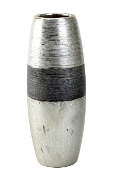 Vase rund "silber/anthrazit" h=29,5cm