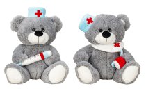 Plush bear "Doctor" sitting with