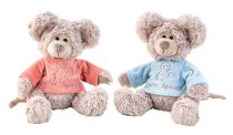 Plush mouse sitting with pullover h=24cm