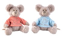 Plush mouse sitting with pullover h=32cm
