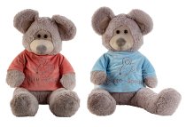 Plush mouse sitting with pullover