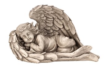 Angel sleeping in wings h=19 cm w=30 cm