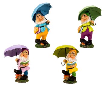 Dwarf standing with umbrella h=34-38cm