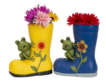 Plantingpot rubber boot with frog &