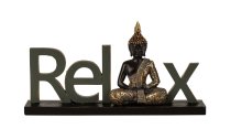 Schriftzug "Relax" mit Buddha-Figur