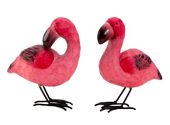 Flamingo with metal feet h=17cm w=13cm