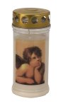 Memorial-candle with rose 'angel