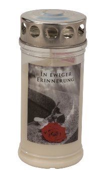 Memorial-candle with rose 'In ewiger