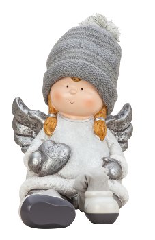 Winter children grey with angel wings &