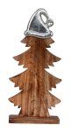 Wooden Xmas tree with metal hat for