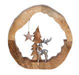 Holz-Weihnachtsdeko mit Tannenbaum,