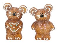 Gingerbread figure mouse standing h=12cm