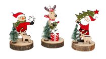 Wooden Xmas decoration on wooden