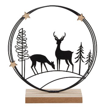 Metal decoration with reindeer and deer