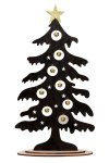Wooden Xmas tree black with gold bells