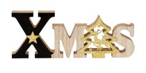"XMAS" Schriftzug in schwarz und gold