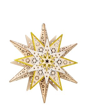 X-mas star for hanging & LED, with timer