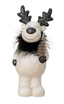 Modern reindeer white with black horns