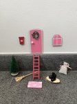 Gnome/Fairy Door Set rose color, 10pcs