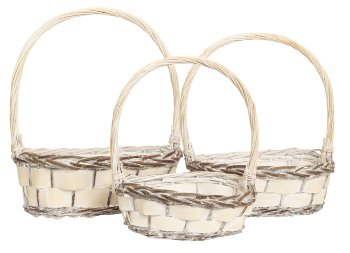 Willow-Basket cream/brown h=35,5-45cm