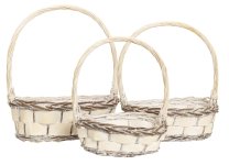 Willow-Basket cream/brown h=35,5-45cm