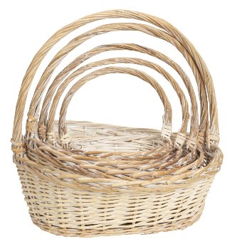 Willow-Basket white/brown h=27-48cm