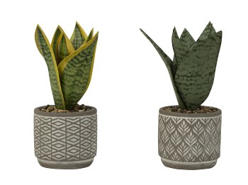 Artificial green plant in ceramic