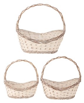 Willow-Basket white/grey h=39-50cm