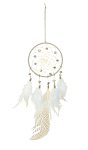 Dreamcatcher white with glass beeds