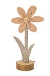 Felt flower with wooden base for