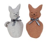 Fabric cat for standing brown & grey
