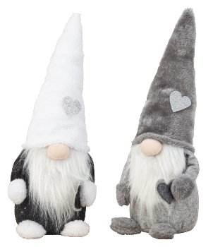 Felt Gnome grey/white standing h=40cm