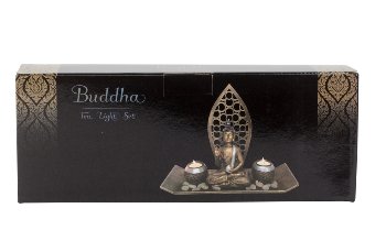 Buddha-Set with 2 tealightholder l=35cm