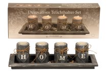 Tealightholder-Set HOME with plate 38 x