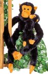 Affe mit Baby und langen Armen & Beinen