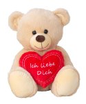 Bear sitting with heart "Ich liebe dich"