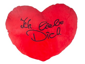 Herzkissen rot "Ich liebe Dich" b=100cm