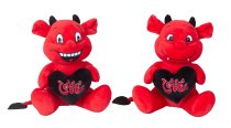 Plush devil with heart in hand h=22cm