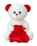 Plush bear h=20cm with red bag (for