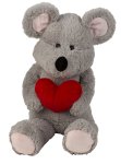 Mouse grey sitting with heart h=100cm
