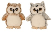 Plush-Owl standing h=17cm assort.