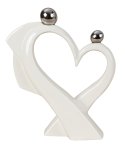 Heart-Sculpture white with silver balls