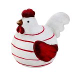 Chicken red/white h=6cm w=6,5cm