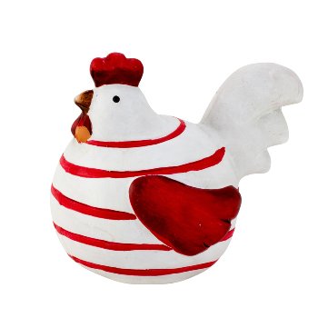Chicken red/white h=7,5cm w=9cm