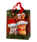 X-mas paper bag "Cats with santa hat"