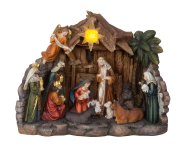 Nativity with 11 figures and lightning