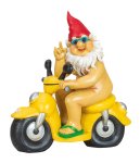 Dwarf naked sitting on motorcycle h=28cm