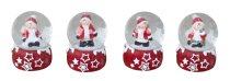 Weihnachtsschneekugel rot/weiß m.Figuren